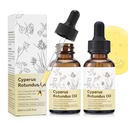 Cyperus Rotundus Oil 2 Pack – Natural Formula for Reducing Unwanted Hair Growth, Balances Skin Tone, Shrinks Pores, Moisturizes & Soothes Skin – Suitable for All Skin Types – 4.04 Fl Oz Avelisse