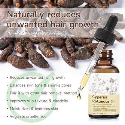 Cyperus Rotundus Oil 2 Pack – Natural Formula for Reducing Unwanted Hair Growth, Balances Skin Tone, Shrinks Pores, Moisturizes & Soothes Skin – Suitable for All Skin Types – 4.04 Fl Oz Avelisse