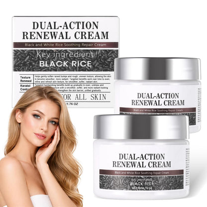 MOOMARTO Dual-Action Renewal Cream – Black & White Rice Soothing Repair Cream, Deep Hydration for Smooth-Looking Skin, Natural Body Serum Suitable for All Skin Types (2 Pack) Avelisse