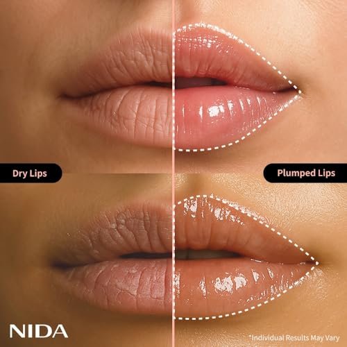 NIDA Retinol Glowy Lip Serum - Hydrating & Plumping Lip Care for Glossy, Nourished Lips (0.25 oz, 7g) - Sheer Rosy Fig Avelisse