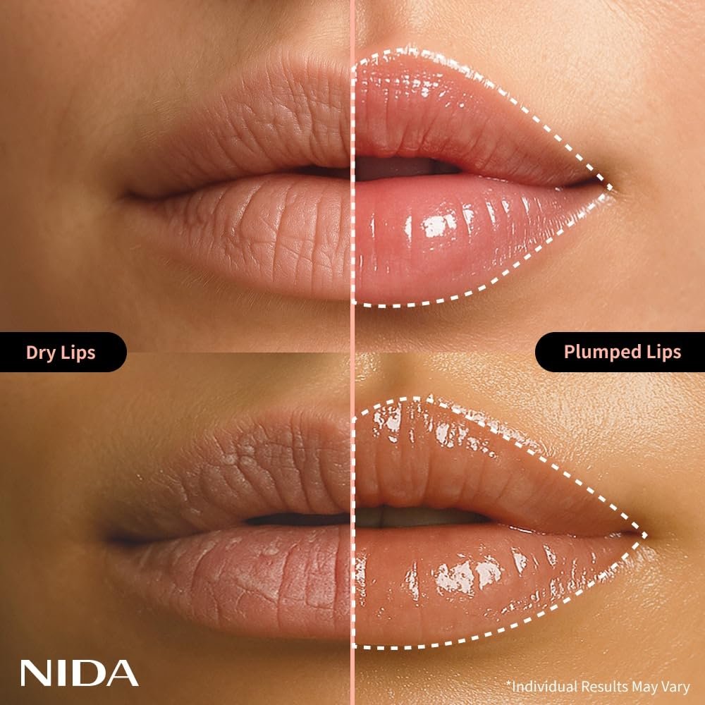 NIDA Retinol Glowy Lip Serum - Hydrating & Plumping Lip Care for Glossy, Nourished Lips (0.25 oz, 7g) - Sheer Rosy Fig Avelisse