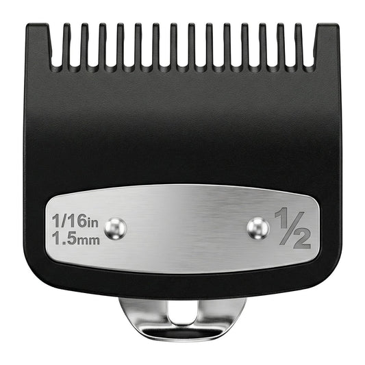 JYMBER 1.5mm Metal Clipper Guard Replacement for Wahl 1/2 Clipper Guards - Guide Comb Attachment 1/16" for Professional Stylists and Barbers, Black