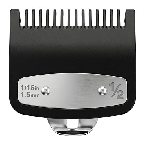 JYMBER 1.5mm Metal Clipper Guard Replacement for Wahl 1/2 Clipper Guards - Guide Comb Attachment 1/16" for Professional Stylists and Barbers, Black - görsel 2