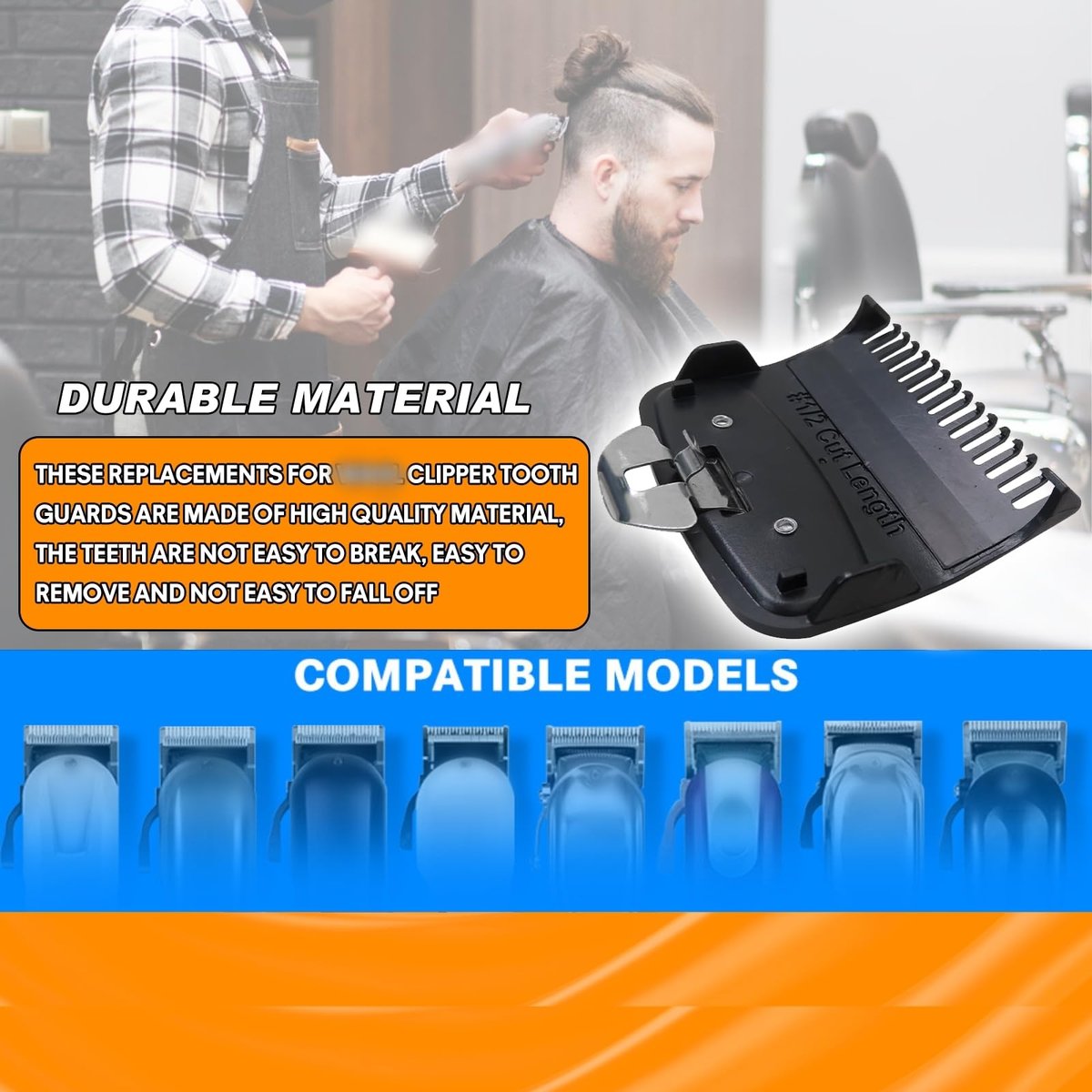 JYMBER 1.5mm Metal Clipper Guard Replacement for Wahl 1/2 Clipper Guards - Guide Comb Attachment 1/16" for Professional Stylists and Barbers, Black - görsel 11