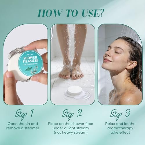 Shower Steamers Aromatherapy 15 Pack - Eucalyptus & Mint Shower Bombs with Natural Essential Oils for Sinus Relief, Relaxation, and Spa Gifts for Women & Men Avelisse