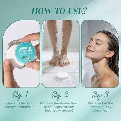 Shower Steamers Aromatherapy 15 Pack - Eucalyptus & Mint Shower Bombs with Natural Essential Oils for Sinus Relief, Relaxation, and Spa Gifts for Women & Men Avelisse