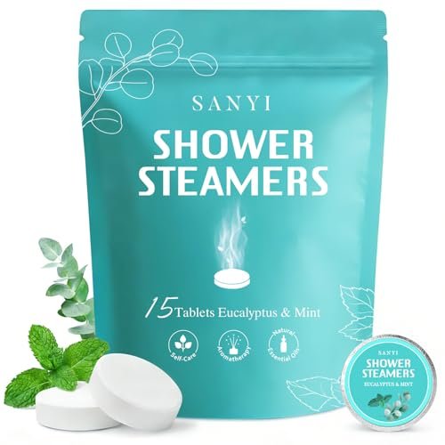 Shower Steamers Aromatherapy 15 Pack - Eucalyptus & Mint Shower Bombs with Natural Essential Oils for Sinus Relief, Relaxation, and Spa Gifts for Women & Men Avelisse