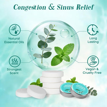 Shower Steamers Aromatherapy 15 Pack - Eucalyptus & Mint Shower Bombs with Natural Essential Oils for Sinus Relief, Relaxation, and Spa Gifts for Women & Men Avelisse