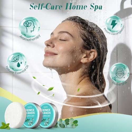 Shower Steamers Aromatherapy 15 Pack - Eucalyptus & Mint Shower Bombs with Natural Essential Oils for Sinus Relief, Relaxation, and Spa Gifts for Women & Men Avelisse