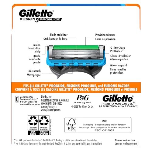 Gillette Fusion5 ProGlide Razor Blades for Men, 5-Blade Razor Refills, 9 Count Avelisse