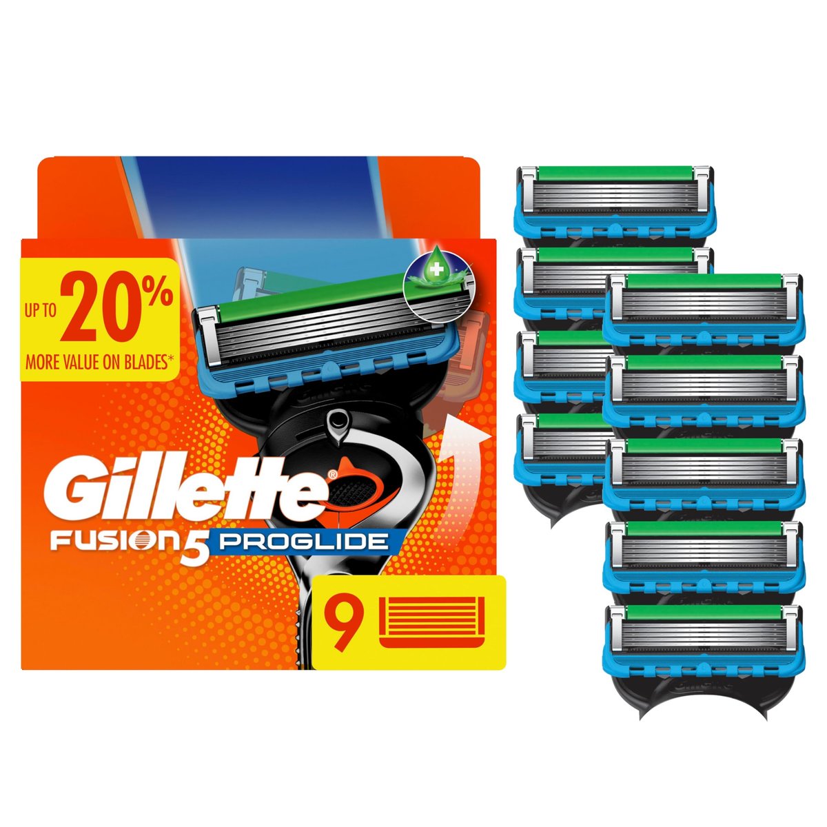 Gillette Fusion5 ProGlide Razor Blades for Men, 5-Blade Razor Refills, 9 Count Avelisse