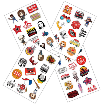 56 Pcs Stranger Birthday Party Temporary Tattoos for Kids - Cartoon Party Supplies Favors Gifts for Girls Boys Home Activity Class Prizes Carnival Rewards Avelisse