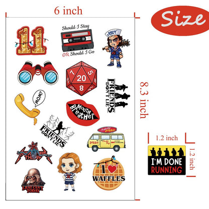 56 Pcs Stranger Birthday Party Temporary Tattoos for Kids - Cartoon Party Supplies Favors Gifts for Girls Boys Home Activity Class Prizes Carnival Rewards Avelisse