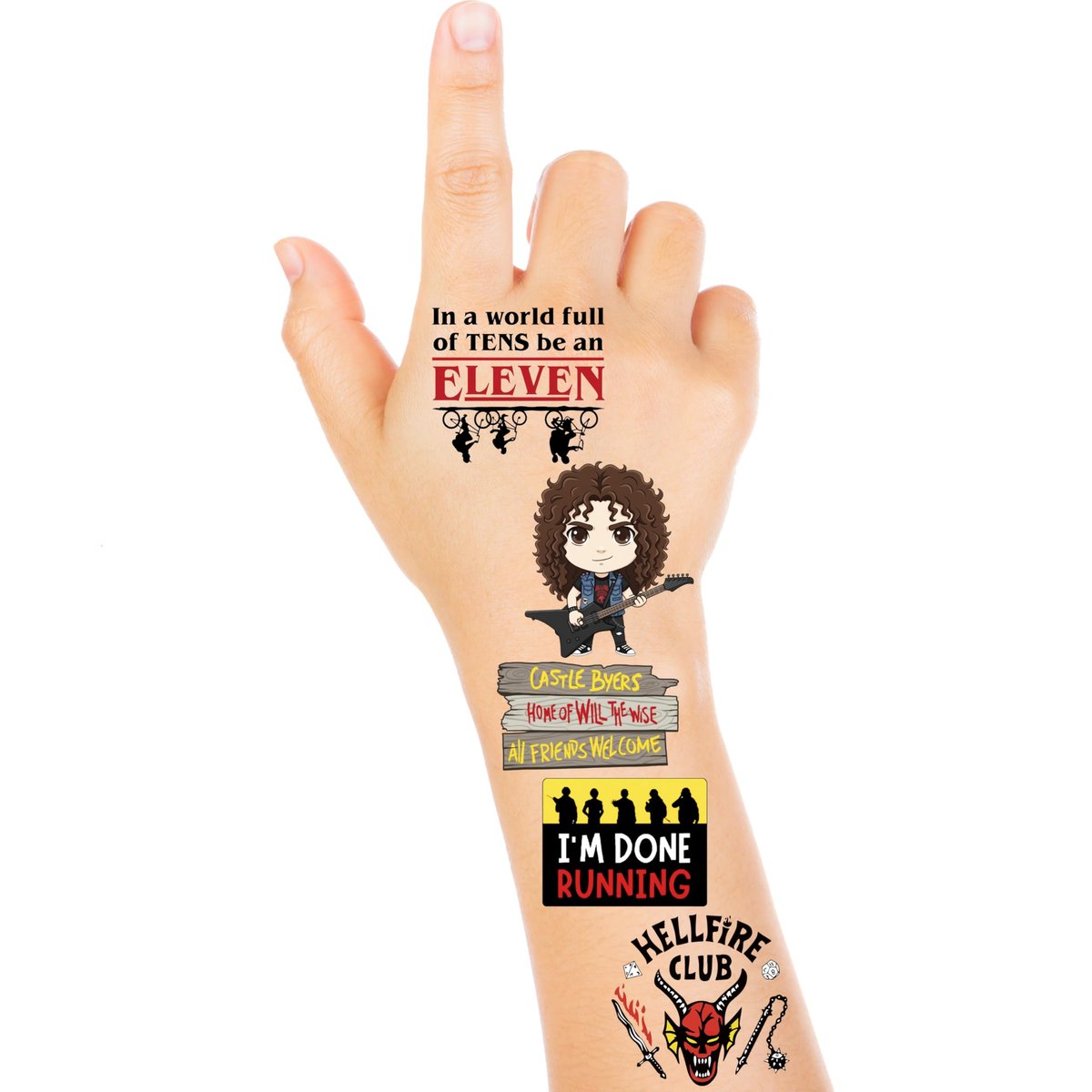 56 Pcs Stranger Birthday Party Temporary Tattoos for Kids - Cartoon Party Supplies Favors Gifts for Girls Boys Home Activity Class Prizes Carnival Rewards Avelisse