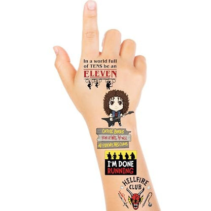 56 Pcs Stranger Birthday Party Temporary Tattoos for Kids - Cartoon Party Supplies Favors Gifts for Girls Boys Home Activity Class Prizes Carnival Rewards Avelisse