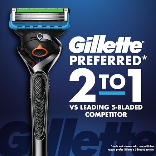 Gillette Fusion5 ProGlide Razor Blade Refills for Men, 5-Blade Cartridges with Precision Trimmer, Enhanced Lubrication Strip, 6 Count Avelisse