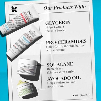 Kiehl's Travel Size Skincare Routine Gift Set - $77 Value, TSA Approved Mini Face Wash, Moisturizer, Eye Cream & Body Lotion for All Skin Types Avelisse