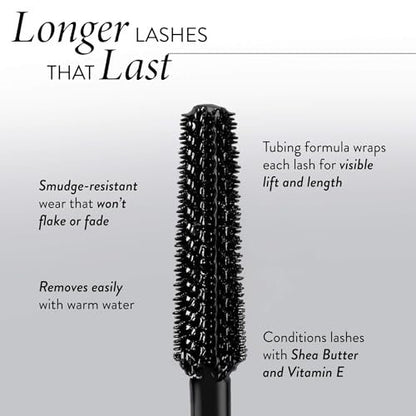 LAURA GELLER Long-n-Lifted Tubing Mascara – Lengthening & Lifting Mascara, Smudge-Proof & Flake-Free, Gentle Tubing Formula Removes with Warm Water, Black, 0.3 oz Avelisse