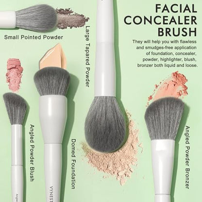 VYNESTRA 20-Piece Pro Grade Makeup Brush Set – Ultra Soft Vegan Bristles, Elegant Design for Flawless Application Avelisse