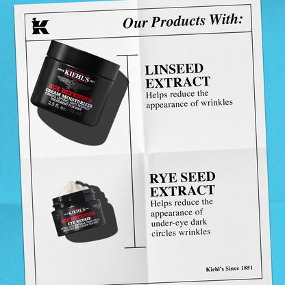 Kiehl's Age Defender Men's Skincare Routine Gift Set – Anti-Aging Face Lotion & Eye Cream, Reduces Dark Circles & Wrinkles, Firms & Rejuvenates Skin Avelisse