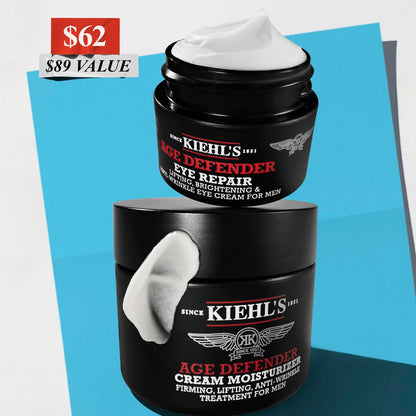 Kiehl's Age Defender Men's Skincare Routine Gift Set – Anti-Aging Face Lotion & Eye Cream, Reduces Dark Circles & Wrinkles, Firms & Rejuvenates Skin Avelisse