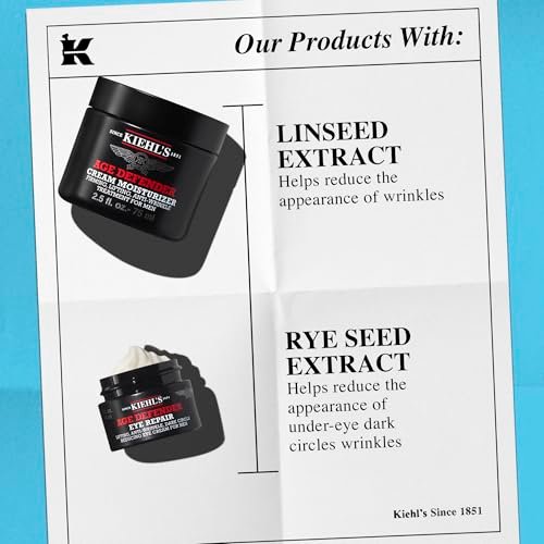 Kiehl's Age Defender Men's Skincare Routine Gift Set – Anti-Aging Face Lotion & Eye Cream, Reduces Dark Circles & Wrinkles, Firms & Rejuvenates Skin Avelisse