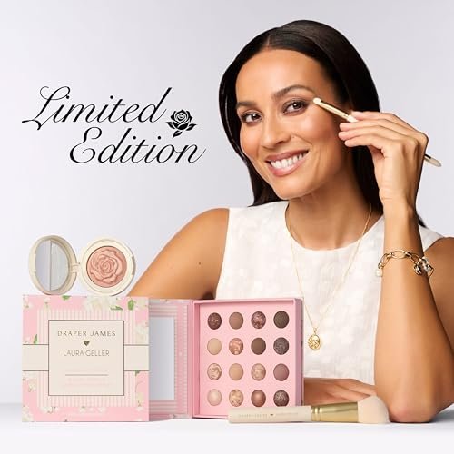 LAURA GELLER NEW YORK Marble-ous Eyes Eyeshadow Palette – 16 Multi-Finish Baked & Marbled Eyeshadows in Matte & Satin Finishes – Limited Edition Draper James Collaboration Avelisse