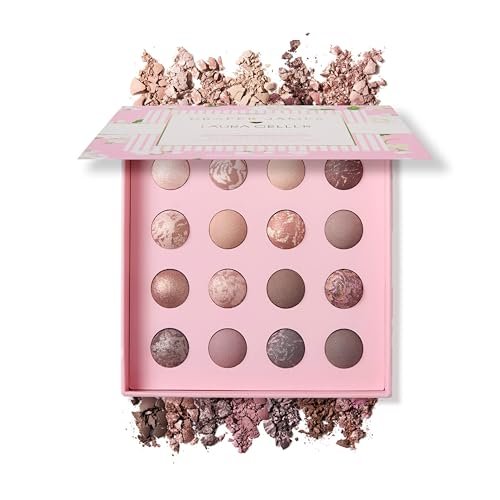 LAURA GELLER NEW YORK Marble-ous Eyes Eyeshadow Palette – 16 Multi-Finish Baked & Marbled Eyeshadows in Matte & Satin Finishes – Limited Edition Draper James Collaboration Avelisse