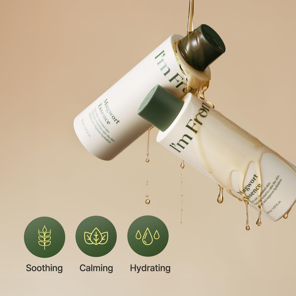 I’m From Mugwort Essence - Deep Calming & Hydrating Korean Essence for Sensitive Skin, Vegan, 5.07 fl.oz Avelisse