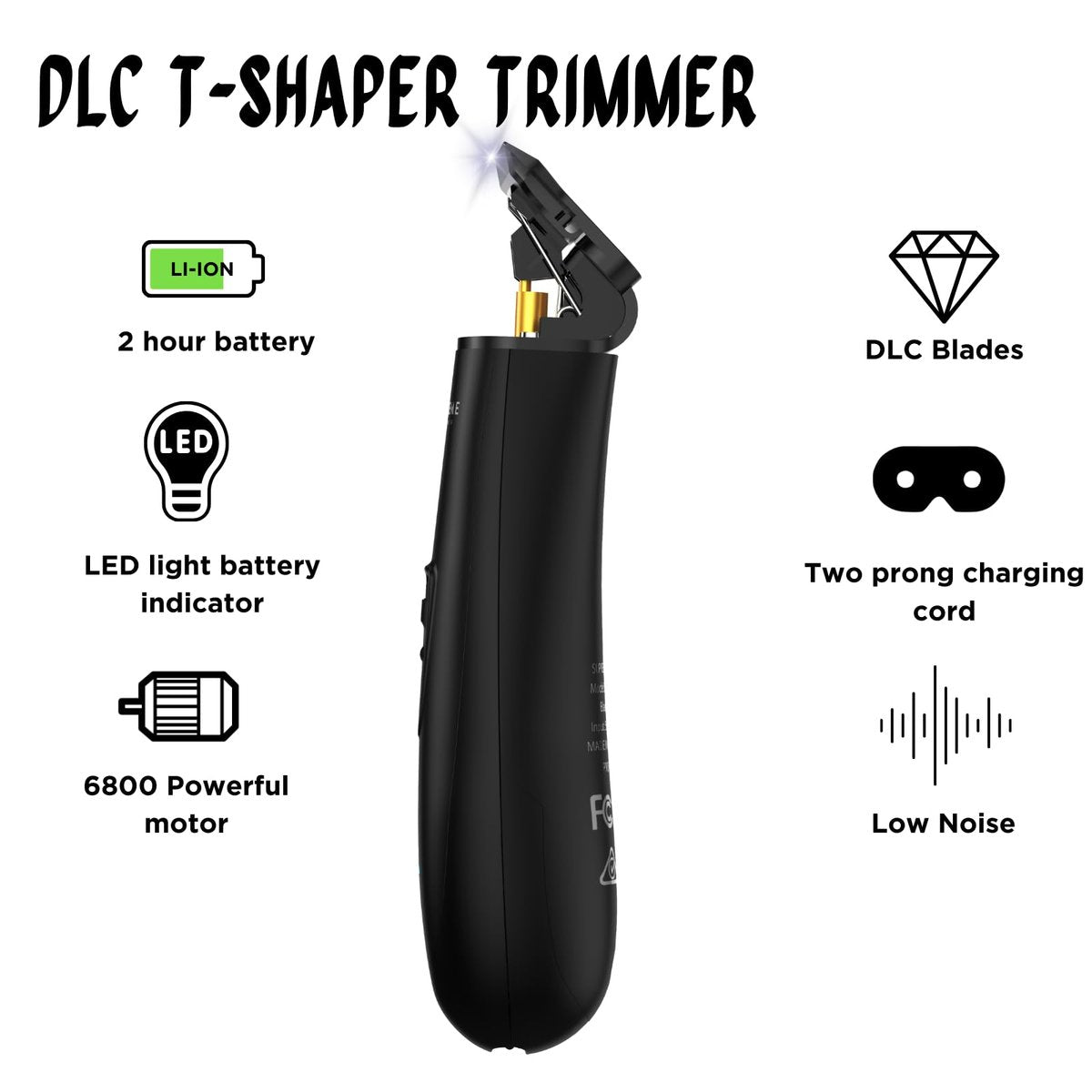 Supreme Trimmer T Shaper ST5190 - Quiet Cordless Beard & Hair Trimmer for Men, 120 Min Runtime, Zero-Gap DLC Blade, Ideal for Sensitive Skin Avelisse