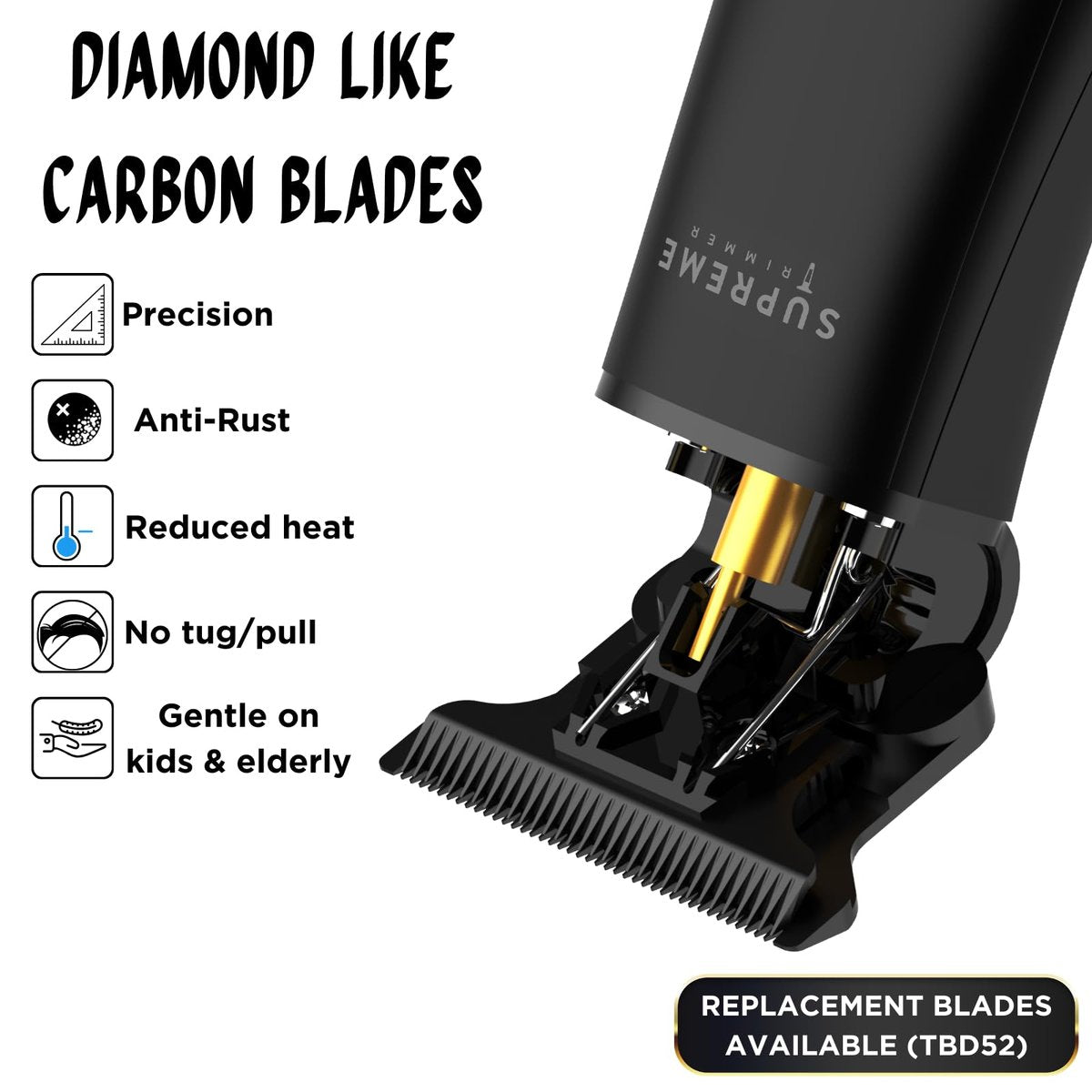 Supreme Trimmer T Shaper ST5190 - Quiet Cordless Beard & Hair Trimmer for Men, 120 Min Runtime, Zero-Gap DLC Blade, Ideal for Sensitive Skin Avelisse