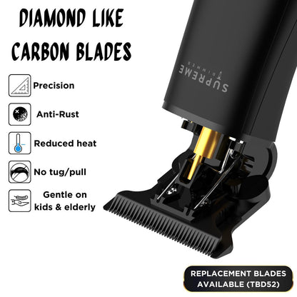 Supreme Trimmer T Shaper ST5190 - Quiet Cordless Beard & Hair Trimmer for Men, 120 Min Runtime, Zero-Gap DLC Blade, Ideal for Sensitive Skin Avelisse