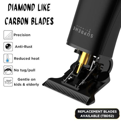 Supreme Trimmer T Shaper ST5190 - Quiet Cordless Beard & Hair Trimmer for Men, 120 Min Runtime, Zero-Gap DLC Blade, Ideal for Sensitive Skin Avelisse
