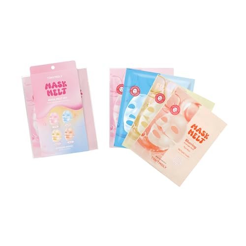 TONYMOLY Mask Melt Assorted Hydrogel Overnight Mask 4-Pack | Collagen, Vitamin C + Rice, Vegan PDRN & Peptides for Hydration, Firming, Brightening & Smoothing Avelisse