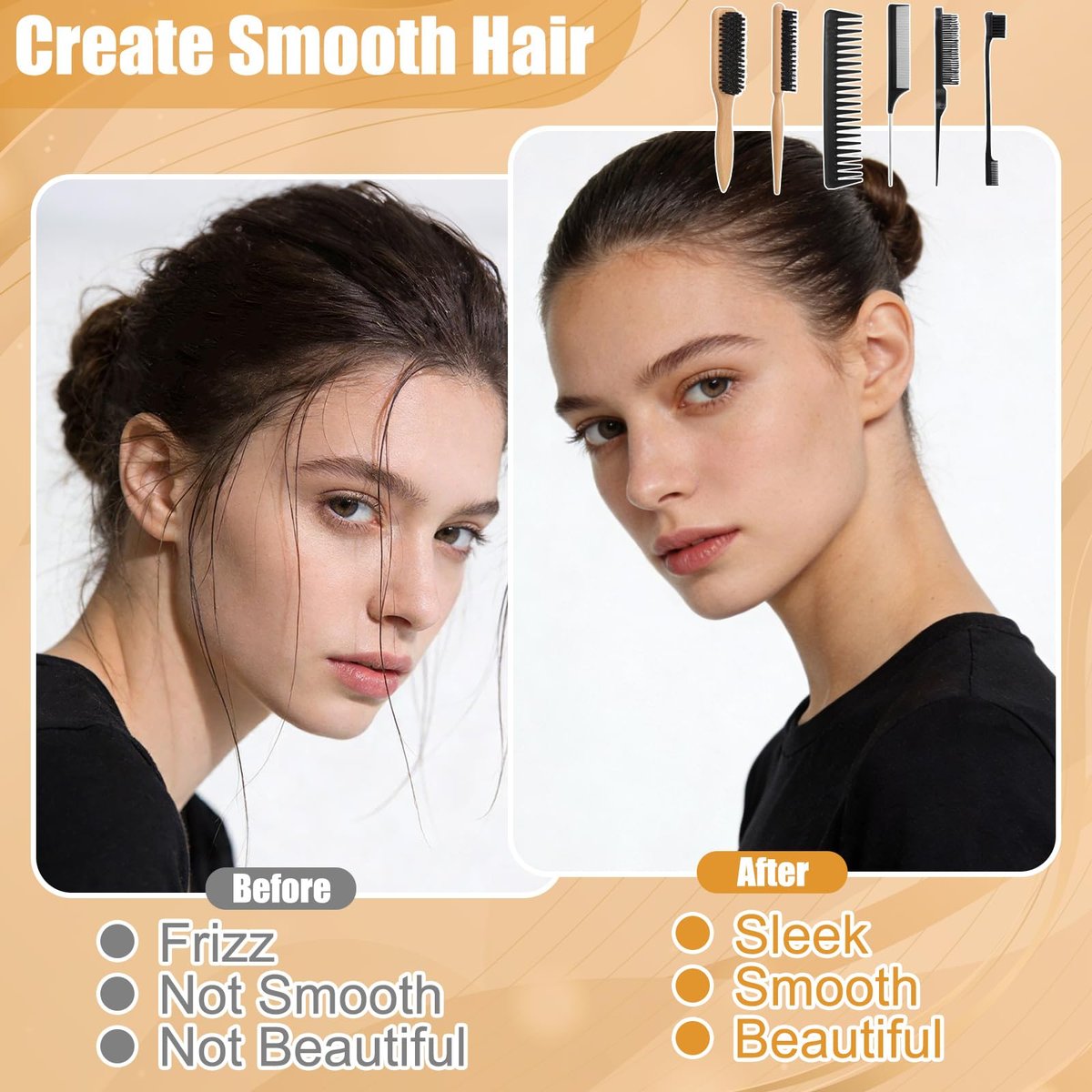 Auroray Boar Bristle Hair Brush with Spray Bottle – Slick Back & Flyaway Control for Women and Men - görsel 7