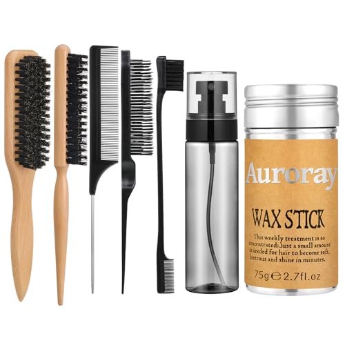Auroray Boar Bristle Hair Brush with Spray Bottle – Slick Back & Flyaway Control for Women and Men - görsel 2
