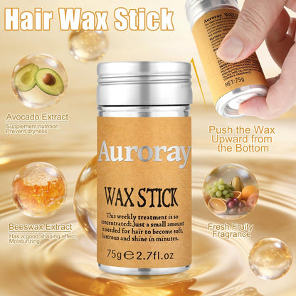 Auroray Boar Bristle Hair Brush with Spray Bottle – Slick Back & Flyaway Control for Women and Men