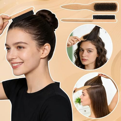 Auroray Boar Bristle Hair Brush with Spray Bottle – Slick Back & Flyaway Control for Women and Men
