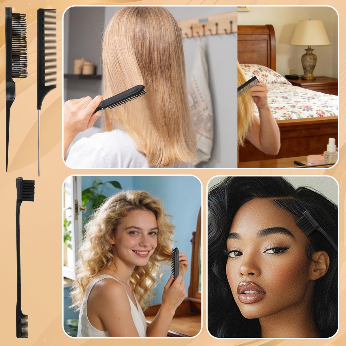 Auroray Boar Bristle Hair Brush with Spray Bottle – Slick Back & Flyaway Control for Women and Men - görsel 11