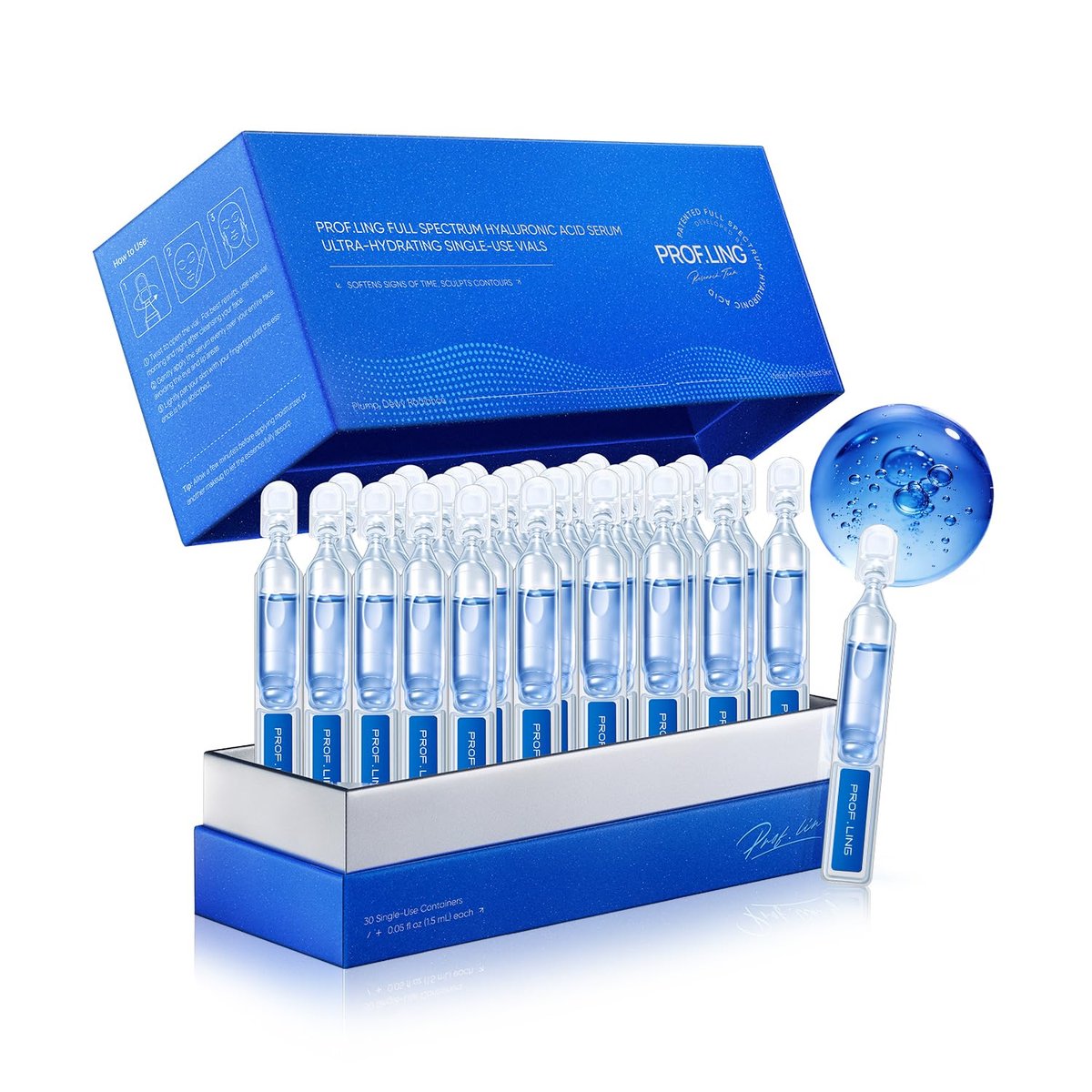 PROF.LING Full Spectrum Hyaluronic Acid Serum with Copper Peptides for Microneedling & Post Treatment Care - Anti Aging Firming Hydrating Soothing Repair Serum for Sensitive Skin Avelisse