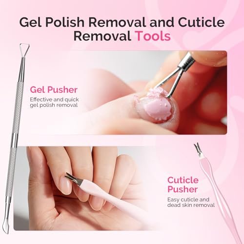 MelodySusie 11-Piece Manicure Tools Kit – Nail Care Set with Files, Buffer Blocks, Cuticle Nipper, Pusher & Rose Cuticle Oil 28ML for DIY Nail Manicure - görsel 10