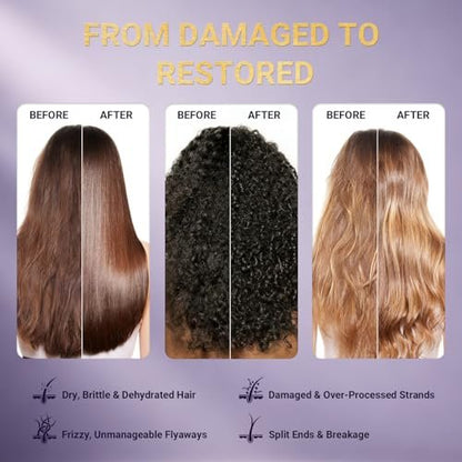 Keratin Hair Mask for Dry Damaged Hair – Deep Conditioning Repair Treatment with Argan Oil, Collagen & Biotin – Hydrating, Frizz Control, Split Ends Repair, Color Safe – Sulfate Free, 7.05 oz