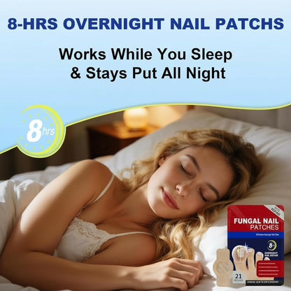 Nail Patches for Toenails - 2 Pack Toenail Stickers, 8-Hour Overnight Nail Patches, Fits Large & Small Nails, 42 Count (Blue A)