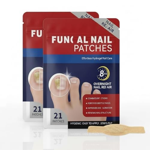Nail Patches for Toenails - 2 Pack Toenail Stickers, 8-Hour Overnight Nail Patches, Fits Large & Small Nails, 42 Count (Blue A) - görsel 2