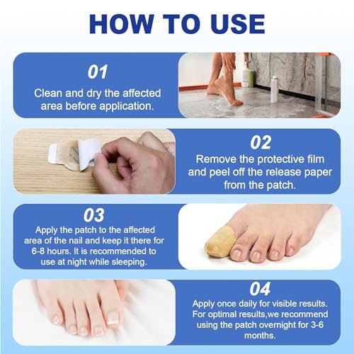 Nail Patches for Toenails - 2 Pack Toenail Stickers, 8-Hour Overnight Nail Patches, Fits Large & Small Nails, 42 Count (Blue A) - görsel 12