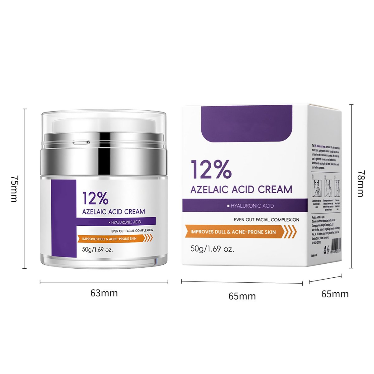 12% Azelaic Acid Cream for Face - Acne Treatment & Post-Acne Scar Fading, Regulates Sebum, Oily & Acne-Prone Skin Care, 1.69 oz - görsel 11