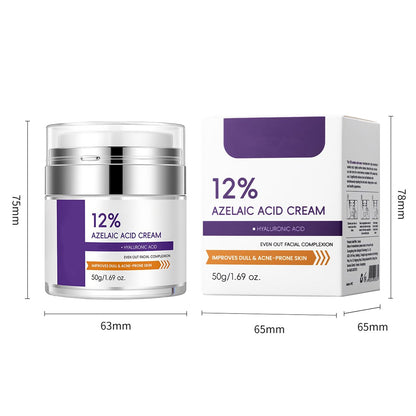 12% Azelaic Acid Cream for Face - Acne Treatment & Post-Acne Scar Fading, Regulates Sebum, Oily & Acne-Prone Skin Care, 1.69 oz