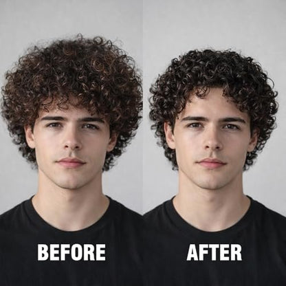 YEALIR 3-in-1 Leave-In Conditioner for Men - Instant Frizz Control, Hydrates & Nourishes Hair - Defines Curls, Adds Natural Shine & Deep Conditions Dry, Frizzy Hair with Castor & Avocado Oil, 3.53 oz