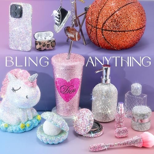 LOTWOW 40000 Pcs Resin Jelly Rhinestones Kit - 30 Colors 3mm Flatback Rhinestones with B7000 Jewelry Glue & Tools, All-in-One Bedazzling Kit for DIY Arts & Crafts Avelisse