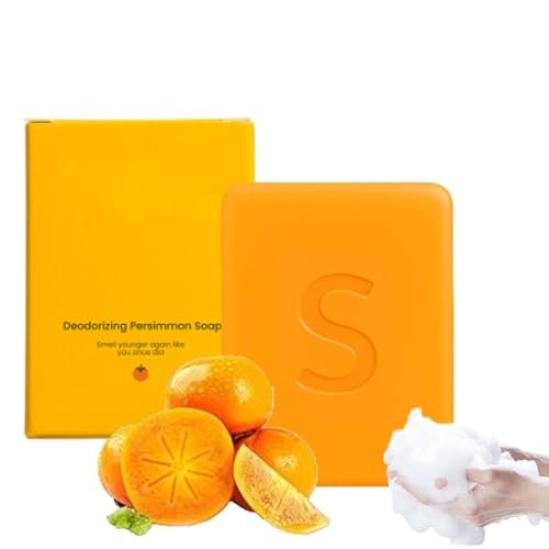 Japanese Persimmon Cleanser Bar Bundle for Body Odor – Natural Antibacterial Soap for Old People Smell (Nonki) – Organic Formula, 2-Pack - görsel 1